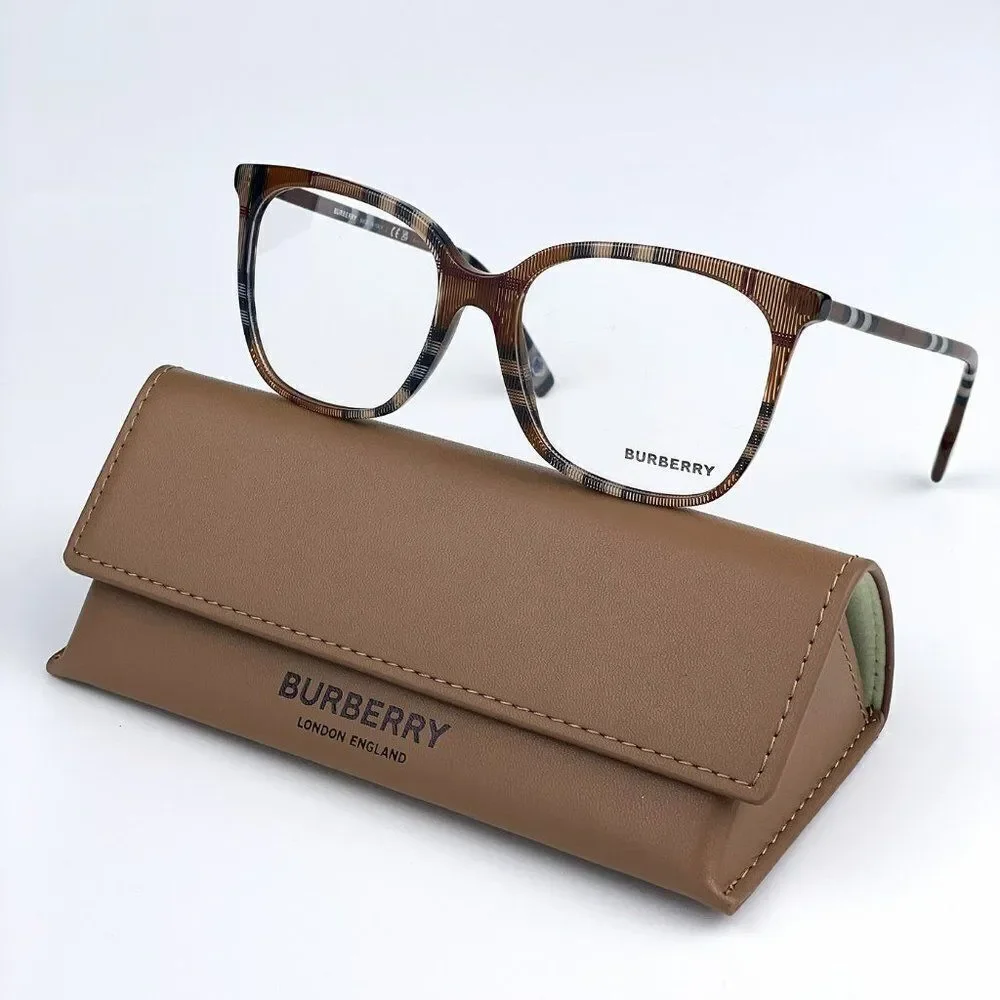 NEW Burberry BE2367 3966 Check Brown Square Women Eyeglasses